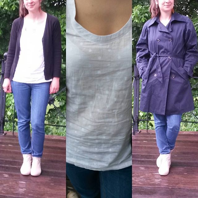 Me Made May 2016, jeans burda, débardeur Dressing Chic et trench coat burda