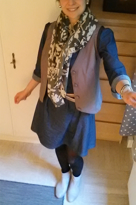 Me Made May 2016, robe sureau Deer and Doe et gilet Burda