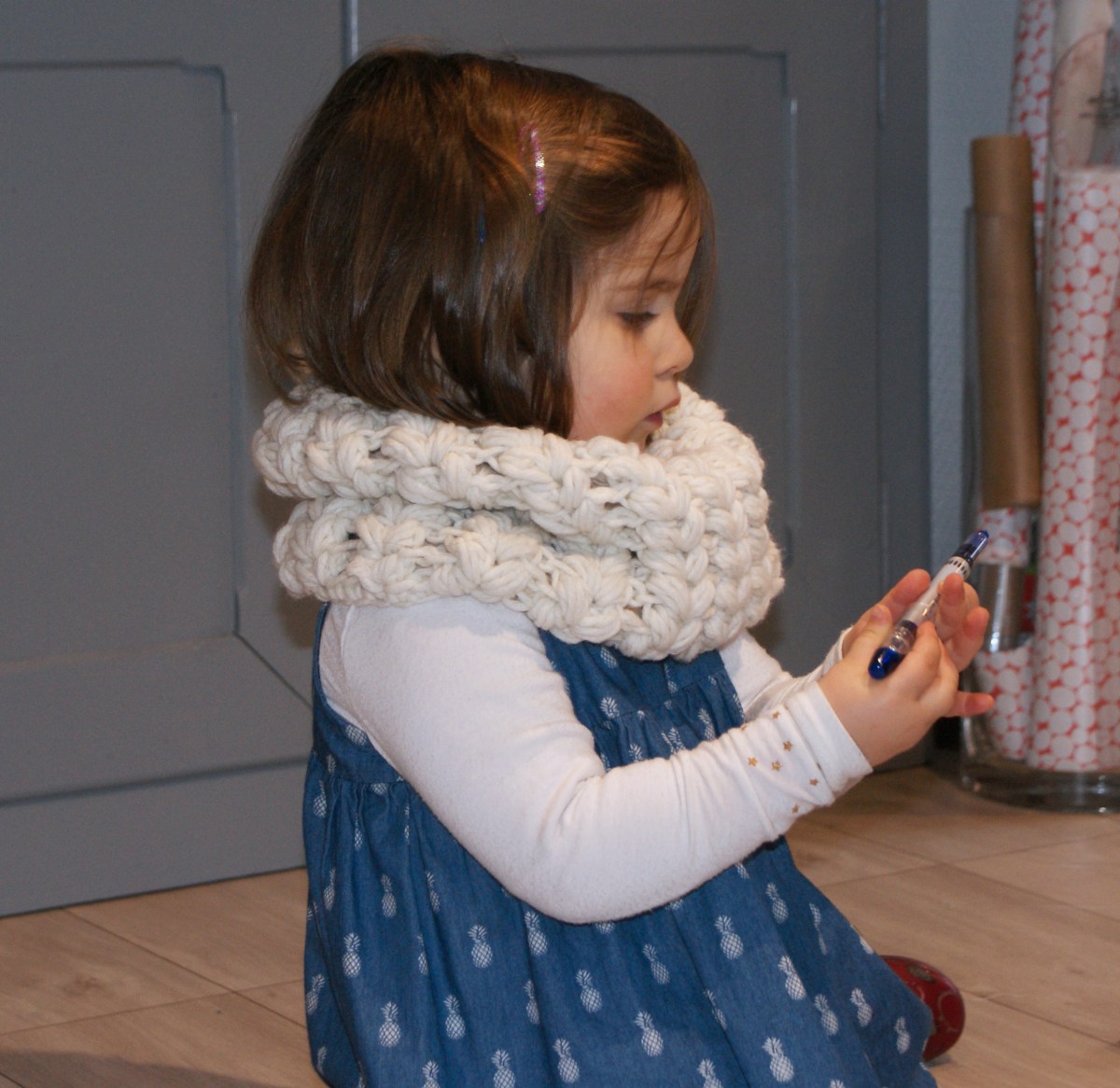 Snood au crochet, point épis, par Laissons Lucie Faire