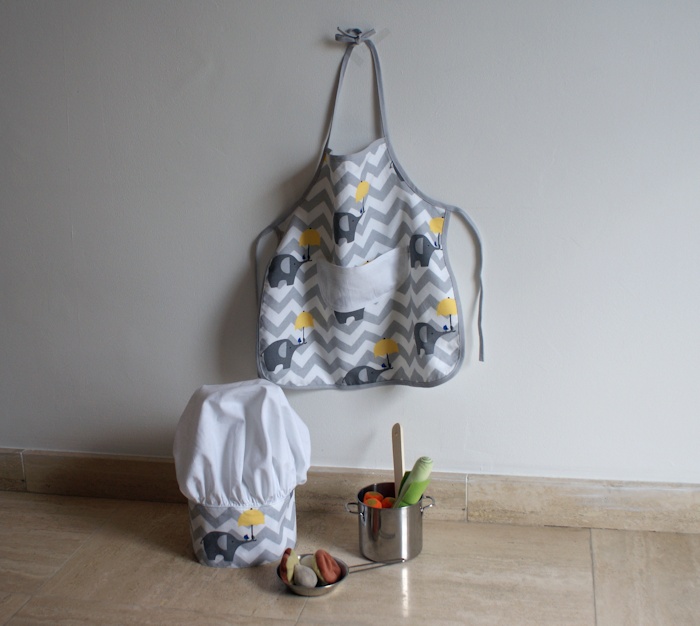 Parure de petit chef, tablier et toque pour enfant, DIY gratuit par Laissons Lucie Faire