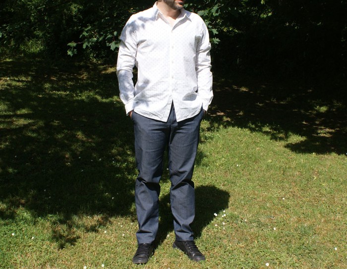 Chino Le Culotté en denim, un patron Les BG, par Laissons Lucie Faire