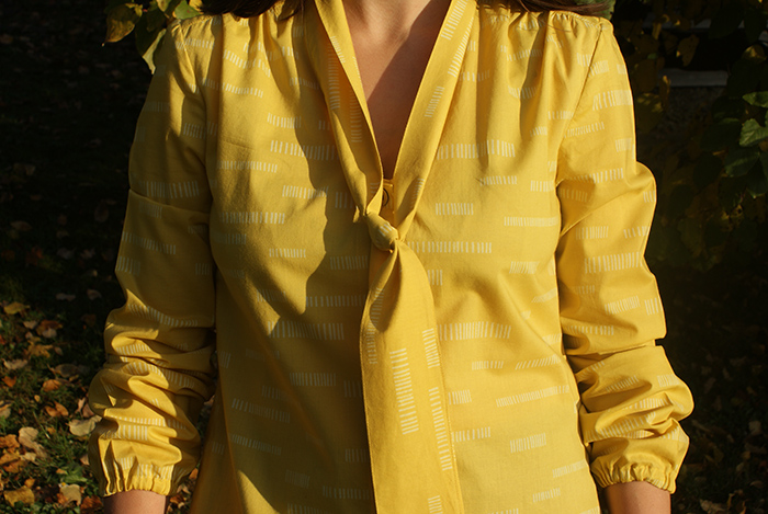 Chemise cravate 70's Dressing Chic en batiste de coton Dash Lime Atelier Brunette, par Laissons Lucie Faire